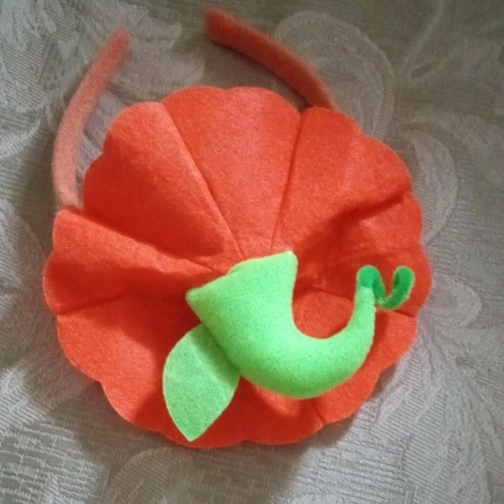 Kids Pumpkin Costume Hat with Green Stem